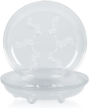 Idyllize 5 Pieces of 16 inch Clear Thick Plastic Heavy Duty Sturdy Plant Saucer Drip Trays for pots (16'') by Idyllize