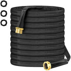 Lightweight No-Kink Garden Hose - 100FT Fabric Covered Outdoor Water Hose with 3/4" Copper-Plated Aluminum Leakproof Fittings - Burst-Proof Heavy Duty PVC Core - For Yard Watering, Car by Unknown