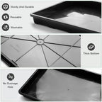 RooTrimmer 10 Pack Nursery Pots Trays (17"x11"x2"), Plastic Flat Seed Starter Trays, Durable Carrying Seedling Starter Tray, Reusable Tray for Planting and Collecting Drainage Water (Black) - Image 4