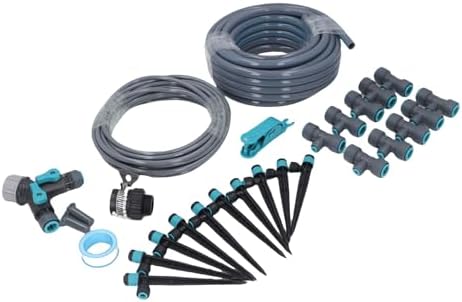SIXRUN 32.8ft Drip Irrigation Kit Automatic Watering System with Adjustable Spray Heads and 3 Modes for Garden Lawn Greenhouse and Yard by SIXRUN