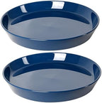Plant Saucer 8 Inch, 2 Pack Large Plant Saucers Ceramic Tray 8 inch (7.3" Inner) for Flower Pot, Classic Sturdy Planter Water Catcher Tray for Plant Base, Blue by Unknown