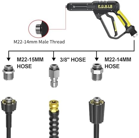 Pressure Washer Gun and Hose 3600 PSI, Quick Connect 3/8" - Image 3