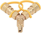 Gas Y Splitter, 1/2 Natural Gas Grill Connector, Two Way Gas Splitter, Y Splitter Gas Quick Connect Adapter, 1/2 Ih Y Quick Connect for Grills Generators Patio Heaters Pizza Ovens Patio - Image 3
