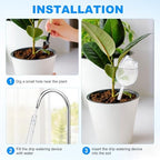 M METERXITY 4-Pack Plant Watering Globes, 9.4 Inch Plastic Self Watering Planter Insert for Indoor/Outdoor Plants, Self Water Devices [Transparent] - Image 5