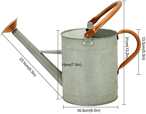 1 Gallon Watering Can, Metal Watering Can with Removable Spout, Farmhouse Galvanzied Water Can, Nice Plant Water Can for Indoor Use and for Outdoor Use - Image 3