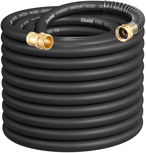 Heavy Duty Garden Hose 75 ft x 5/8", 5-Layer Hybrid Water Hose by otnofok