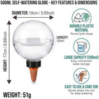 Plant Watering Globes Slow Release Terracotta Automatic Plastic Watering Globes Top Fill Control Plants Watering Devices System Watering Planter Insert Spikes Stakes (White-17oz-9Pcs) - Image 3