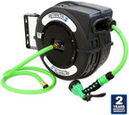 Macnaught C1 Series Retractable Garden Hose Reel, 40 Ft Water Hose Reel Heavy Duty Retractable Hose with Metal 180° Swivel Rotation Bracket for Wall Mount - Gray - Image 2