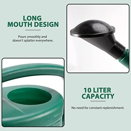 Watering Can with Green 10 litre 2 Gallons Garden Flower Water Bottle Watering Kettle with Handle Long Mouth - Image 4