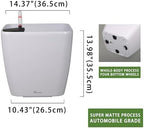 Dexceder 15x14 Self Watering Planter with Wheels (White Matte) - Image 3