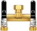 2-Way Garden Hose Splitter, Heavy-Duty Brass, 3/4" GHT, Black by Yayamz