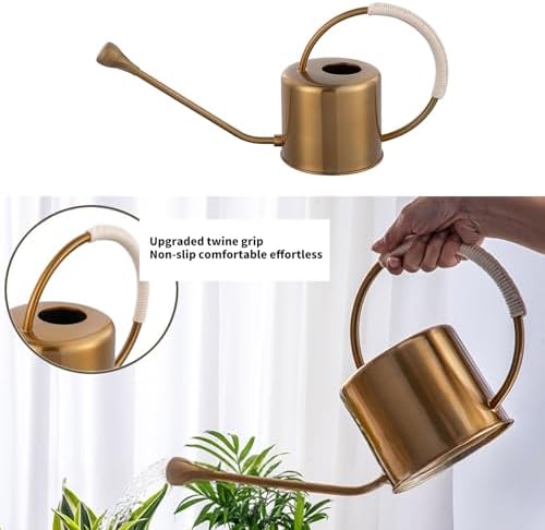 Indoor Watering Can for House Plant Stainless Steel Watering Can Metal with Long Spout Indoor Plant Pots 1300ml - Image 2
