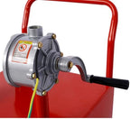 30 Gallon Fuel Gas Caddy, Portable Fuel Transfer Tank with Manual Rotary Pump, 8 FT Kink-Free Hose, Anti-Static Grounding Clamp, Fuel Level Gauge and Wheels for Gasoline Diesel Car ATV Mower Tr - Image 6