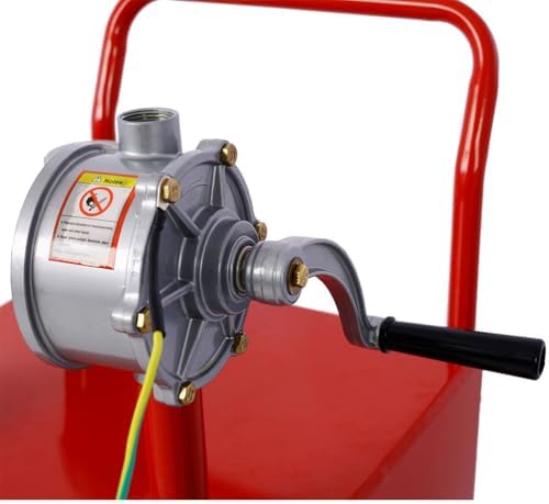 30 Gallon Fuel Gas Caddy, Portable Fuel Transfer Tank with Manual Rotary Pump, 8 FT Kink-Free Hose, Anti-Static Grounding Clamp, Fuel Level Gauge and Wheels for Gasoline Diesel Car ATV Mower Tr - Image 6