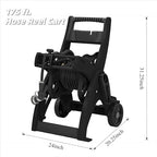 175FT Hose Reel Cart, Garden Hose Reel Holder with Guide, Large Capacity, Durable Resin Outdoor Water Hose Reel with Wheels - Image 3