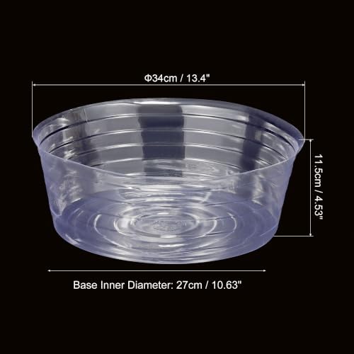 MECCANIXITY Plant Pot Saucer 13.4 Inch Plastic Round Flower Drip Tray for Indoor Outdoor, Clear Pack of 10 - Image 2