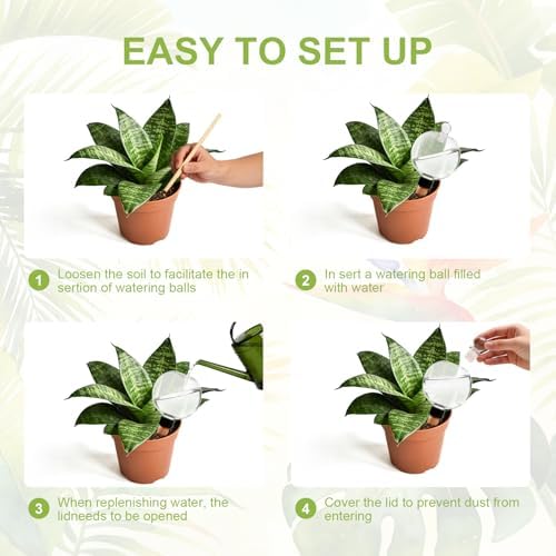 ZephyrBloom 19 Oz Large Self Watering Plant Watering Globes, Water Globes & Watering Bulbs for Indoor Outdoor Plants, Plant Water Feeders for All Plants While Away and Vacation Watering 4-Pack - Image 4