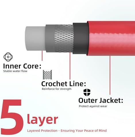 100 ft Heavy Duty Garden Hose 5/8”, Solution4Patio, Male/Female Fittings - Image 2