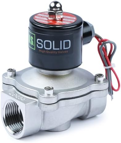 U.S. Solid 1" 24V AC Stainless Steel Electric Solenoid Valve N.C. Air Water Fuel VITON by USSolid