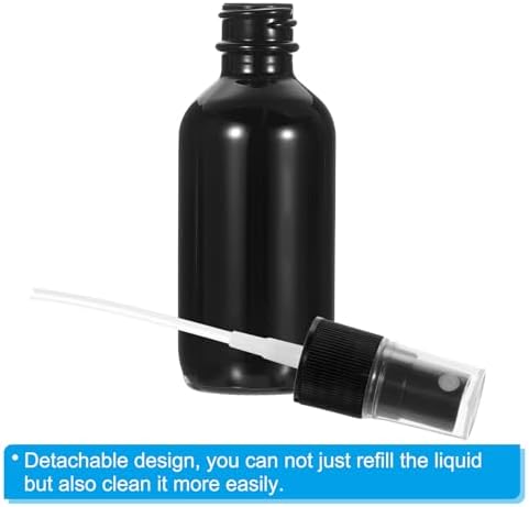 PATIKIL 1oz Glass Spray Bottles, 72pcs Nozzle Leak Proof Empty Water Mist Stream Sprayer for Cleaning Solutions Plants Hair, Black - Image 4