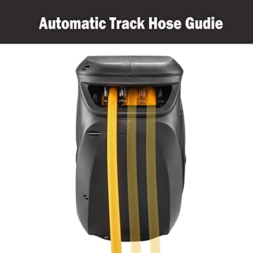 AIRZILLA Retractable Air hose reel 3/8" Inch x 50 ft Flex Hybrid Air Hose, Air compressor Hose Reel with 6 ft Lead in, Quick Connect, Mounted 180° Swivel, 300PSI - Image 4