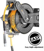 AIRZILLA Premium Steel Retractable Air Hose Reel With Dual Arm, 3/8"x50Ft Hybrid Polymer Hose, Heavy Duty Air Hose Reel included Auto Rewind Reel | Quick Air Coupler | Durable Double side Frame. - Image 2