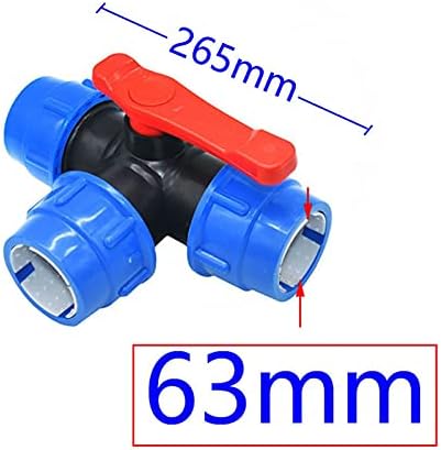 Hose Connector Adapter 20/25/32/40/50/63mm PE Pipe Three-way Quick Connection Valve 3 Way Garden Faucet Plastic Valve T-type Manifold 1Pcs (Color : 50MM) - Image 4