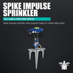 Teal Turtle Poly & Metal Triple Spike Impulse Sprinkler, 2-Pack - Image 4