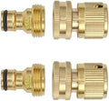 Garden Hose Splitter Heavy Duty Brass 1-2-4 Way Splitter Garden Hose Hexagonal Connector with Grip Shut Off Valves Adapter for Water Tap(Quickconnector EU) by Unknown