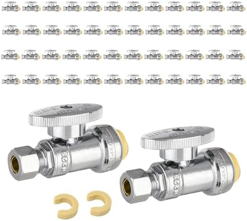 50Pcs EFIELD Straight Stop Valve,1/2"Push x3/8"Compression(PF-VALVE021-50) by EFIELDPEXTUBING