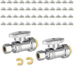 50Pcs EFIELD Straight Stop Valve,1/2"Push x3/8"Compression(PF-VALVE021-50) by EFIELDPEXTUBING