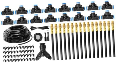 Raised Bed Irrigation Set with 1/4 Inch Tubing, Flexible Nozzle Tubes and Fittings for Home Yard Watering Layouts Drip Watering Set Irrigation Hose Garden Mist Adjustable Nozzle Fast Fit Tubing - Image 4