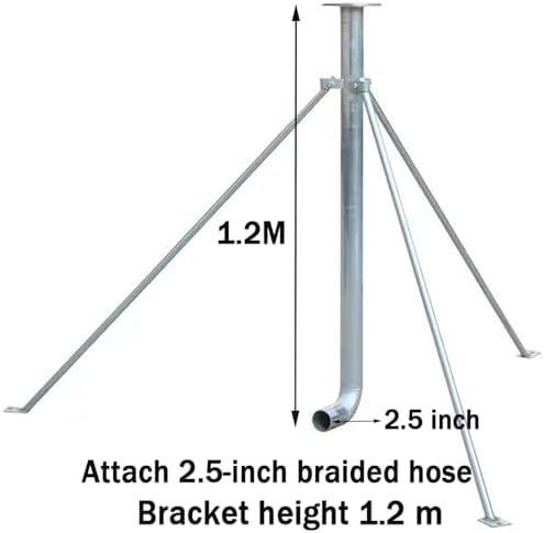 Farm Irrigation Sprinklers on Tripod Base, 2" Heavy Duty Big Gun Sprinkler for Large Area, 360° Automatic Rotation with 0°-48° Adjustable Elevation, Farmland Watering System with Flange Connection - Image 6
