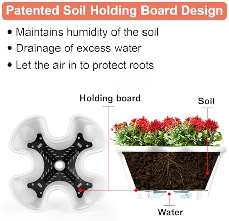 GameXcel Vertical Planter Tower - 4 Tier Stackable Garden Planters with Wheels and Tools Plant Pots for Strawberry Herb Flower and Vegetable Indoor Outdoor Use White - Image 2