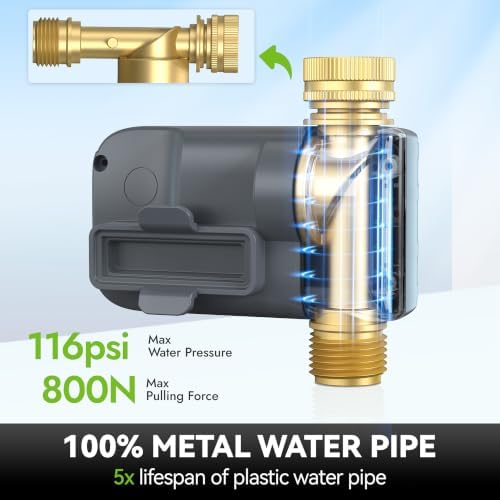 RAINPOINT Sprinkler Timer, 100% Metal Pipe Water Timer for Garden Hose, Programmable Hose Controller for Watering, Sprinkler Controller with Manual Watering/Rain Delay for Outdoor Lawn & Garden (2PCS) - Image 2