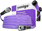 SERENITY 50ft Flat-to-Round Purple Garden Hose – Lightweight, No-Kink, Abrasion-Resistant TPV Hose with Durable Aluminum Couplings, Spray Nozzle & Hose Mender, Ideal for Home & Garden Watering by Yunigo