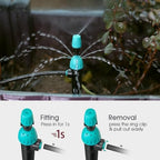 100PCS 2-In-1 Drip Irrigation Emitters with Stake for 1/4 inch Irrigation Tubing, Quick Connect 195mm Stake Sprinkler 8-Hole Watering Dripper＆Misting Nozzles Garden Watering System (100,2-In-1 Nozzle) - Image 5