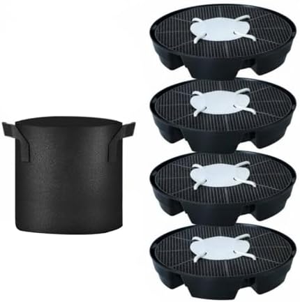 Baoblaze Industrial Tray Self Watering Plant Base Pot Saucer Reservoir Wick Feed Large Capacity Stable PP Non Woven Structure Suitable for Indoor Gardening, 4 Trays + 1 Bag by Unknown
