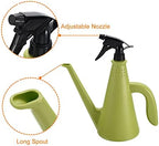 MECCANIXITY Watering Can with Sprayer, Plastic Dual-Use Spout Watering Pot Adjustable Water Spray for Indoor Outdoor House Plants Garden Flower Green - Image 3
