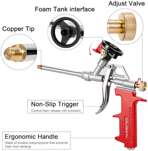2 Pack Professional Foam Dispensing Gun,with 10 nozzles - Image 4