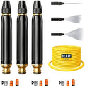 High Pressure Hose Nozzle, Power Washer Nozzle with Multiple Spray Patterns & Booster, Heavy Duty Metal Pressure Washer Hose Attachment for Car Wash, Patio, Garden Watering & Pet Cleaning(3 Pack+10m) by Unknown