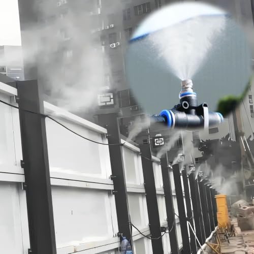 Industrial Dust Control Cooling Mist System | High-Pressure Waterproof Hose & Adjustable Nozzles | 279ft Backyard Mist Kit for Outdoor Areas by Unknown