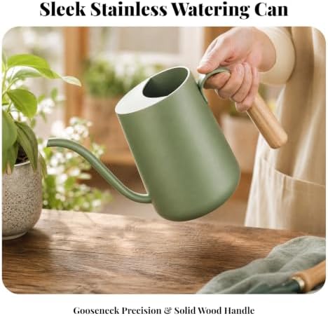 Stainless Steel Watering Can Gooseneck Watering Can Practical for Houseplant Owners, Everyday Gardening, Window Sills, Balconies, Silver - Image 7