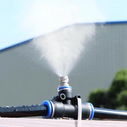 Outdoor Mist Cooling System for Dust Reduction, Fast-Lock Irrigation Kit by Unknown