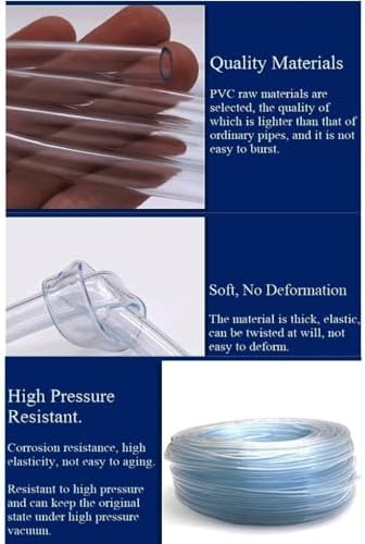3m PVC Vinyl Tubing Lightweight Grade Clear Plastic Tube, Tubes Flexible Plastic Hose Line Pipe Oil Resistant Multipurpose Vinyl Hose(ID 16mm x 18mm OD) - Image 5