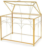 REDHUGO Glass Planter Terrarium with Lid, Indoor Display Box, Gold by REDHUGO
