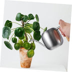Watering Can for Indoor Plants Stainless Steel 1.2l with Wooden Handle - Image 6