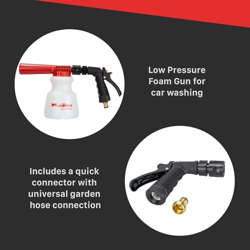 Maxshine Low Pressure Foam Gun – 1L Bottle, Anti-Slip Base, Universal Garden Hose Connection – Lubricated Foam, Dirt Removal, Quick Cleaning for Automotive Exterior - Image 2
