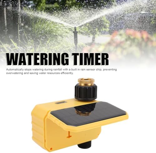 Zunate Solar Water Timer for Garden Hose, Adjustable Panel Rain Sensor Programmable Sprinkler Timer with Child Lock Screen, Automatic Irrigation Controller for Lawn Plants Outdoor - Image 6