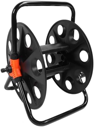 Diyeeni Garden Hose Reel, Freestanding Retractable 164ft Heavy Duty Metal Water Hose Reel Holder for Outside, Rustproof Iron & ABS Patio Water Organizer for Garden Lawn Yard - Image 5